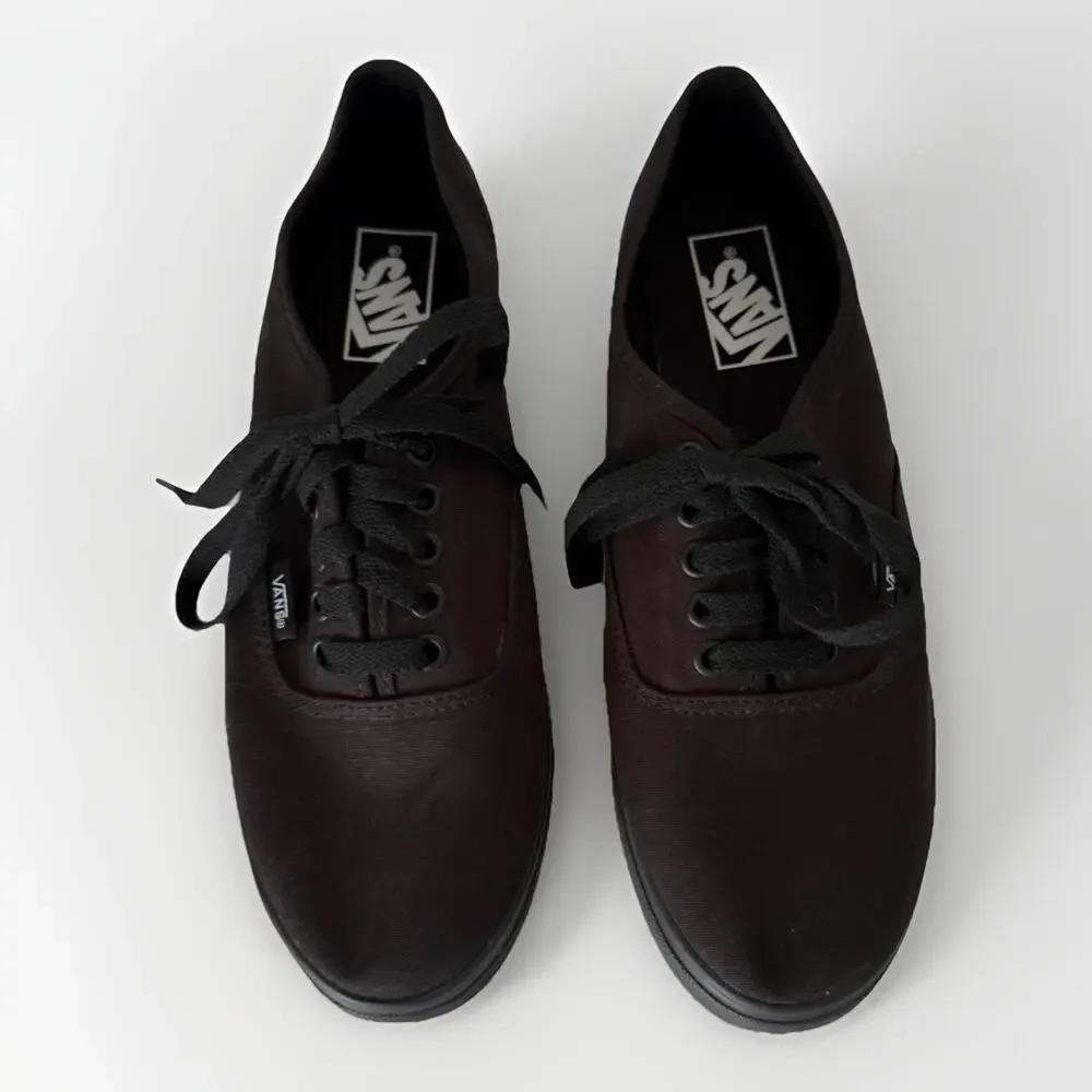 Vans Men's Black Canvas Low Top Lace-Up Sneakers Rubber Sole US 7.5